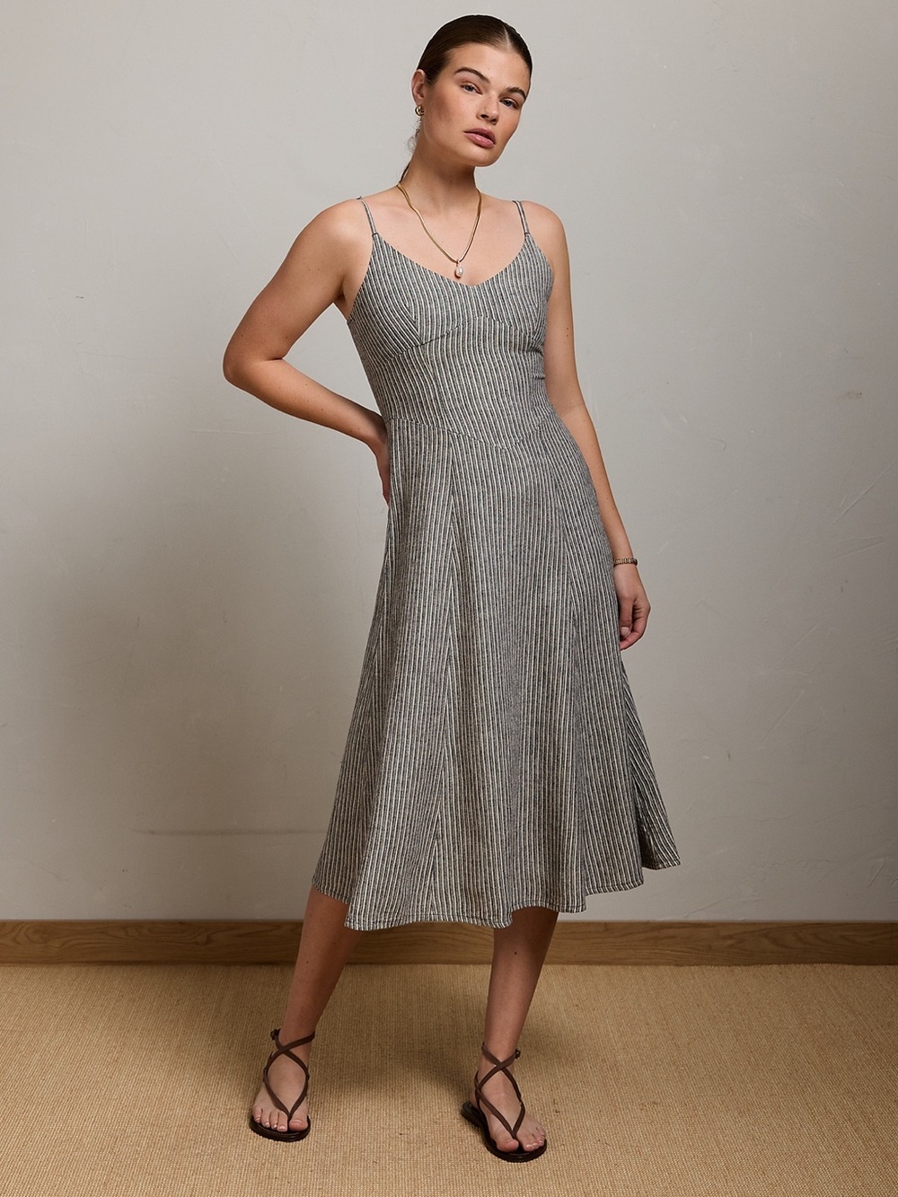 NWOT AE77 Linen Blend Slip Dress